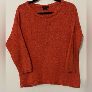 Massimo Dutti Women's Orange  Italian Cotton Sweater